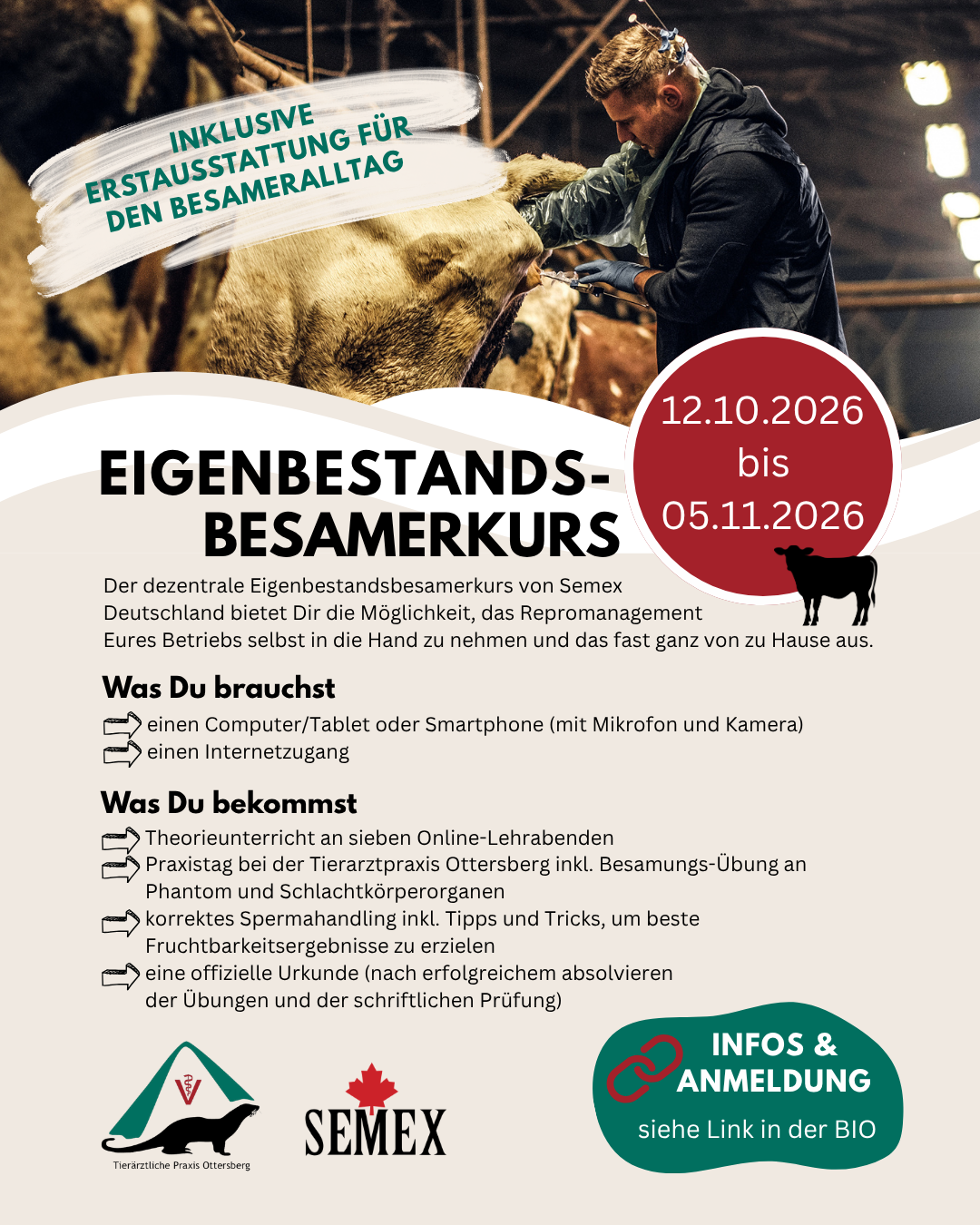 Eigenbestandsbesamerkurs – 12. Oktober – 5. November 2026