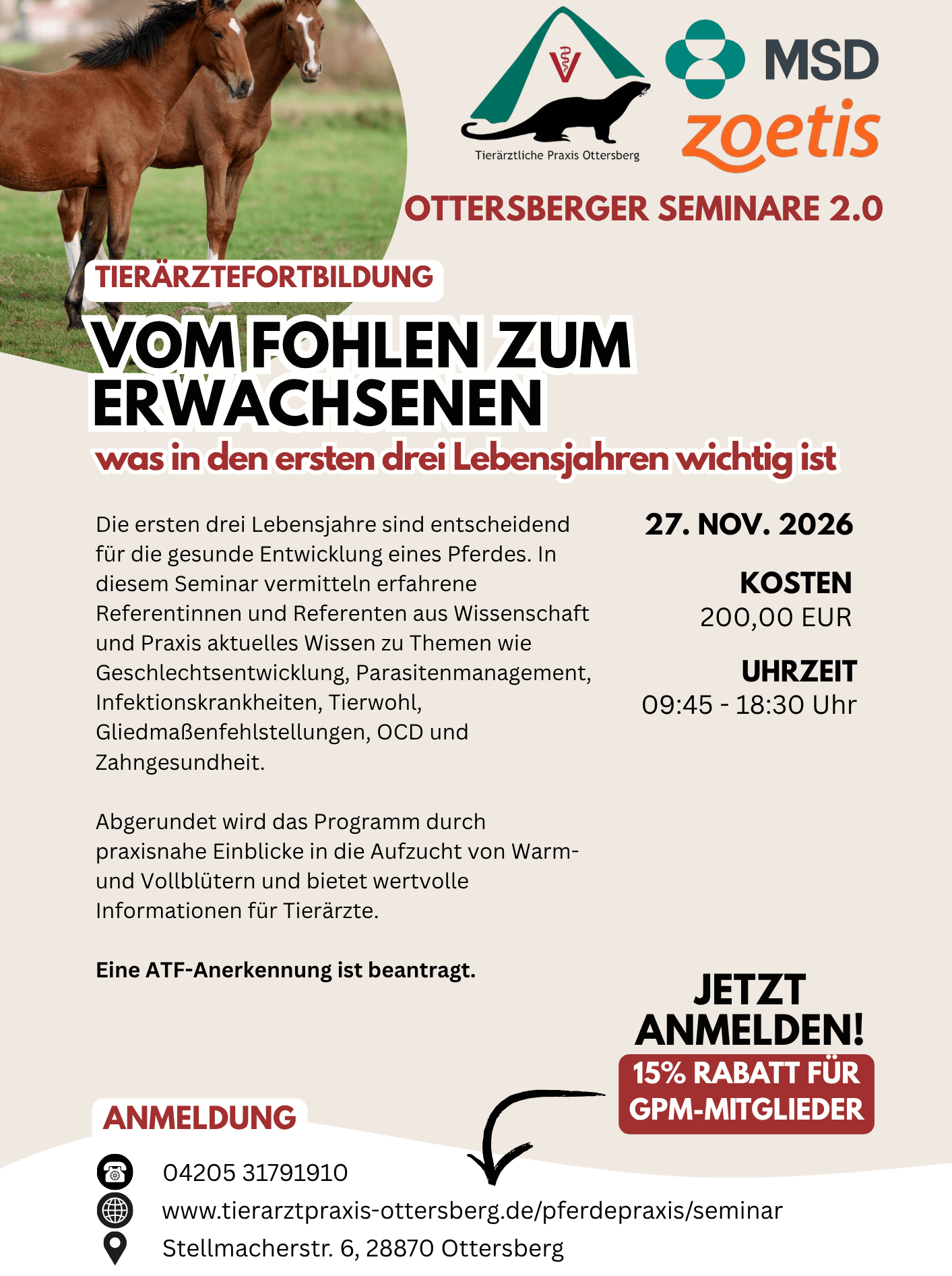 Für Tierärzte: Vom Fohlen zum Erwachsenen – 27. November 2026
