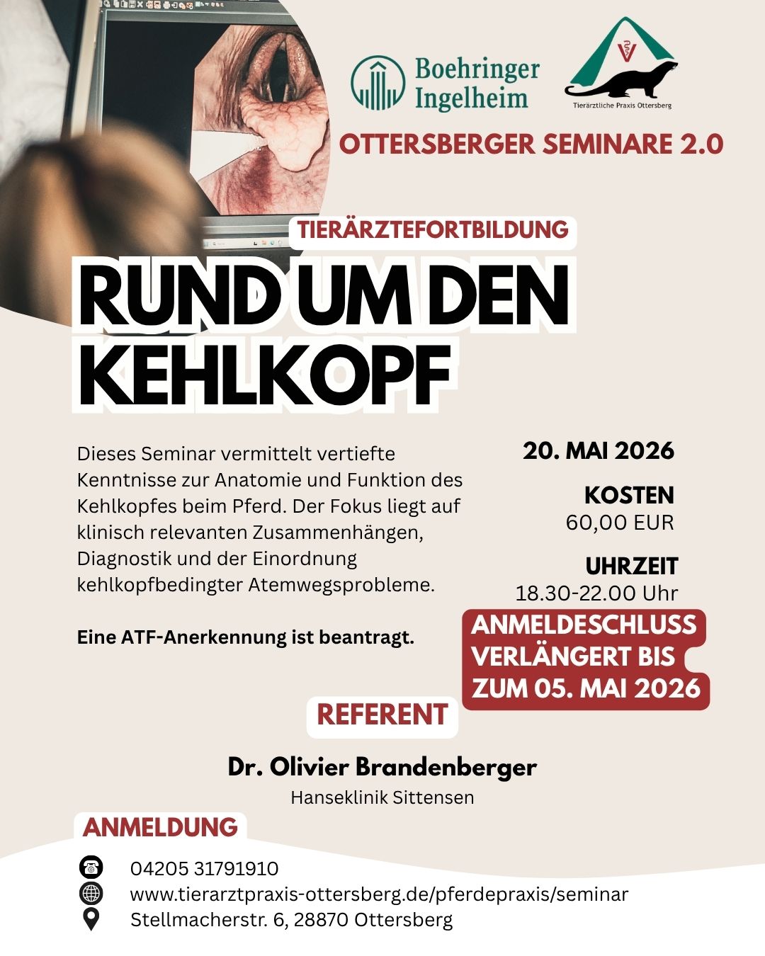 Tierärztefortbildung – Rund um den Kehlkopf
